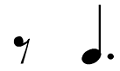 eighth rest, dotted quarter note